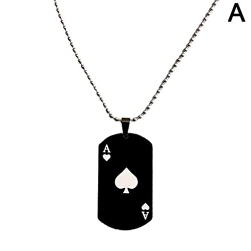 Kaytong Collar Creativo de póquer Ace of Spades para Mujer, Collares con Colgante de Naipes de Acero, joyería de Moda Hip Hop, Regalo Cover