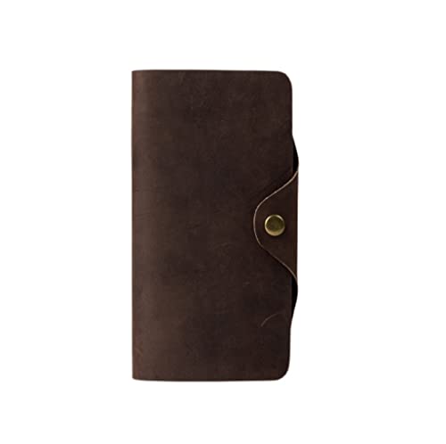 SCPP Cartera Larga Plegable, Cartera Plegable Larga de Cuero Genuino Vintage Cover