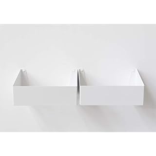 Teebooks Rangement pour Vinyle - Lot de 2 étagères - Acier - Blanc - 15 x 25 x 32 cm – Image 3