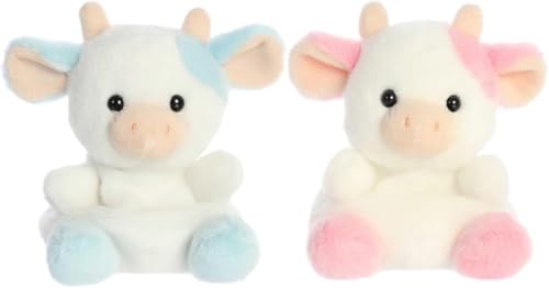 Peluche Aurora Palm Pals idée cadeau lot de deux petites vaches fraise et myrtille