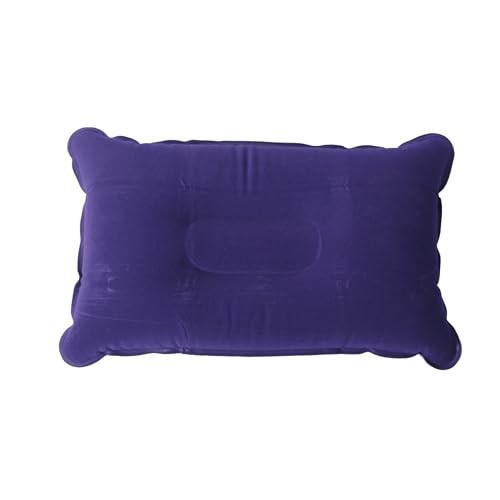 LifeChic Cojín de Viaje Hinchable 38 x 24 cm Azul – Comodidad y Soporte para Cuello, Viajes y relajación, avión, Coche, Tren y Oficina, fácil de inflar