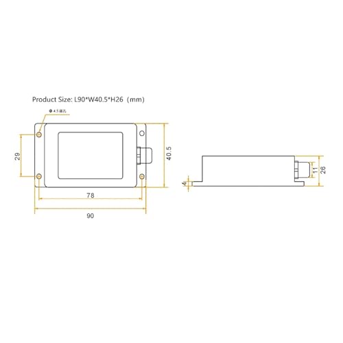 CHBMSS One Axis Inclinometer 0-20mA, Single 1 Axis Tilt Sensor Analog Current Output Clinometer Accuracy 0.2