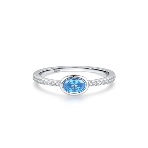 Bague argent pierre bleue anti-ternissement pour sublimer les mains sensibles