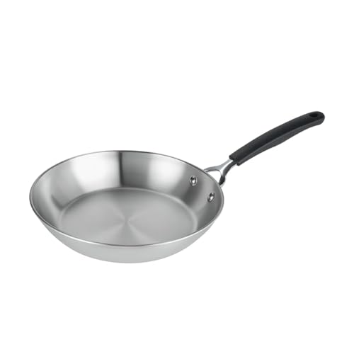 Prestige Made to Last Uncoated Stainless Steel Frying Pan 25cm – Non-Toxic, Induction Compatible, Dishwasher & Oven Safe