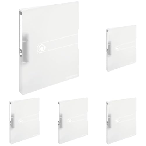 Herlitz 11205739 Ringbuch A4 (PP, 2-Ring-Kombi-Mechanik, 2,7 cm Rücken, 16 mm Füllhöhe) farblos (Packung mit 5)
