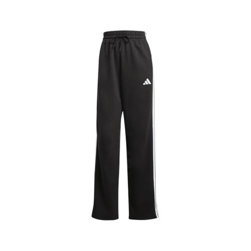 adidas Womens Essentials 3-Stripes Open-Hem Fleece Joggers Casual - Black - Size L - image 1