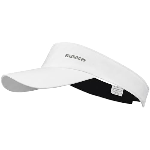 OTTERSHELL Sonnenblende Cap mit Sonnenbrillenhalter Atmungsaktiv Feuchtigkeitstransport Verstellbar für Sport und Alltag (DE/NL/SE/PL Alpha Einheitsgröße M-G17-Weiß)