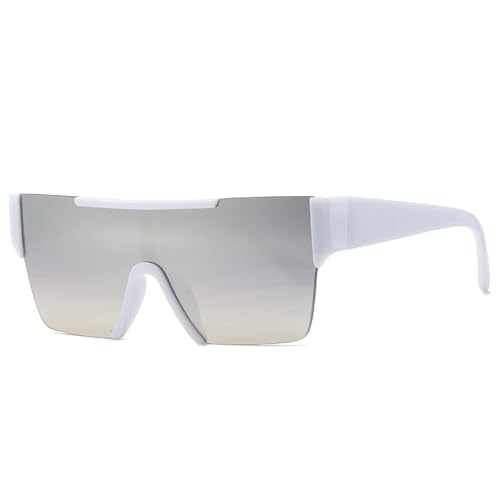 Lunettes de soleil punk grand format argentées pour éviter l'éblouissement avec confort