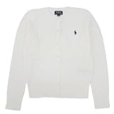 [POLO RALPH LAUREN] ケーブルニットカーディガン レディース USガールズサイズ 大人もOK コットン CORE REPLEN 313543047 (064ホワイト/M(USガールズ)) [並行輸入品]