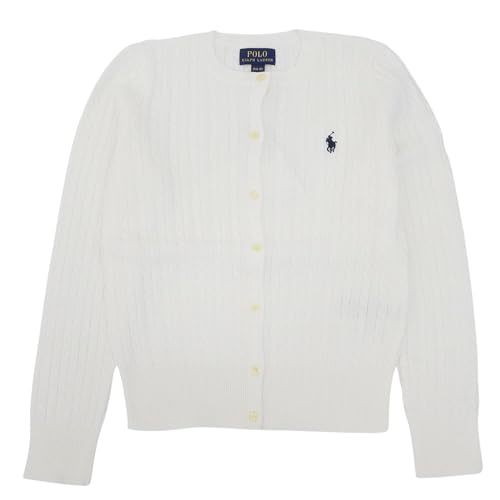 [POLO RALPH LAUREN] ケーブルニットカーディガン レディース USガールズサイズ 大人もOK コットン CORE REPLEN 313543047 (064ホワイト/M(USガールズ)) [並行輸入品] - POLO RALPH LAUREN - 商品画像