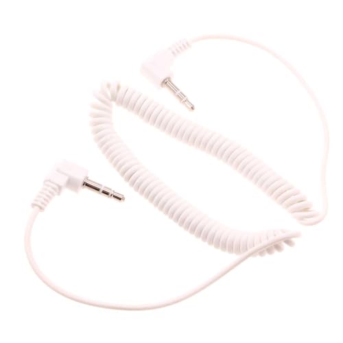 Cable Auxiliar Jack 3.5mm en espiral blanco miniatura 1