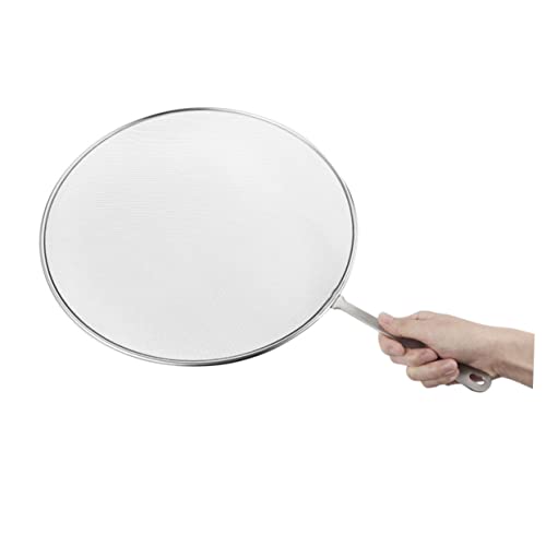 CONGARTENO 1pc Kitchen Heat Resistant Stainless Steel Sifting Strainer Handheld Fine Mesh Oil Filter for Baking Cooking Home Restaurant Hotel Use Silver