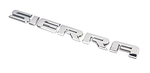Image of 1x Sierra Emblem Nameplate Letter Decal Car Badge Compatible with Gm 2500Hd 3500Hd Sierra (Chrome)