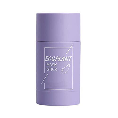 Green Tea Purifying Clay Stick Mask Oil Control Anti-Acne Eggplant Solid Fine, Moisturizes and Controls The Oil, Acne Clearing, Blackhead Remover, Improves Texture of The Skin (Egg Plant)