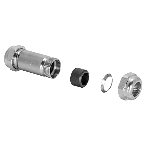 Image of Eastman 3-7 /8 Inch Long Pattern Compression Coupling, 1 /2 Inch IPS, Galvanized Steel, 20562