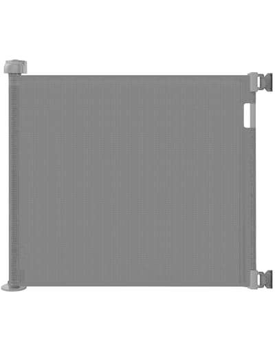 Image of Retractable Baby Gate for Doorways and Stairs, Mesh Safety Gate for Pet, Indoor & Outdoor Use, One-Hand Operation, Easy Installation, 33.6 inch Tall, Expands to 55 inch Wide(Grey,33.6 inchx55 inch