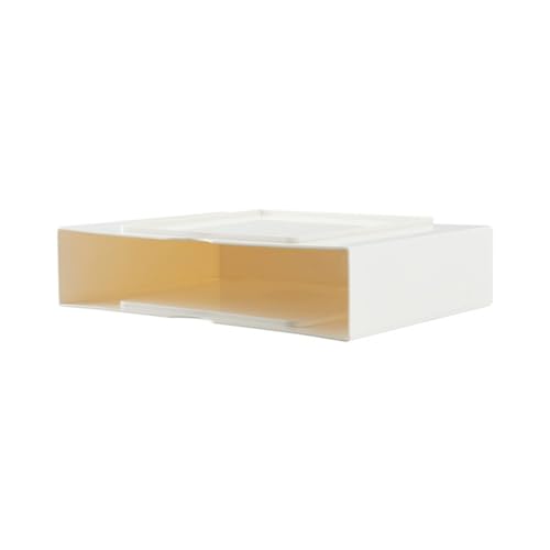 Cajón de escritorio blanco apilable, caja de almacenamiento grande para papel, manualidades y suministros de oficina, contenedor de escritorio versátil para espacios de trabajo sin desorden