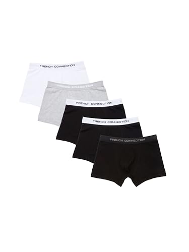 French Connection Boxers for Men – Multipack of 5 – Boxer Shorts Men, Mens Briefs, Everyday Wear Men’s Boxer Shorts that Combine Style with Comfort (XL) Multicolor