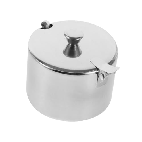 Luxshiny sucrier en INOX Récipients de Sucre à Sucre avec couvercles sucrier avec Couvercle et récipient à assaisonnement pour Sucre Pot à café avec cuillère Acier Inoxydable