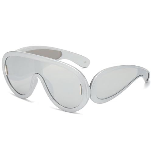 Lunettes de soleil futuristes miroir argent pour briller lors des festivals et événements mode
