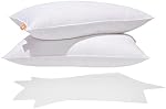 Canadian Down & Feather Co. – 2 pièces oreiller en plumes d'oie blanche à soutien moyen taille roi – Housse 255 TC 100 % coton – Rempli au Canada