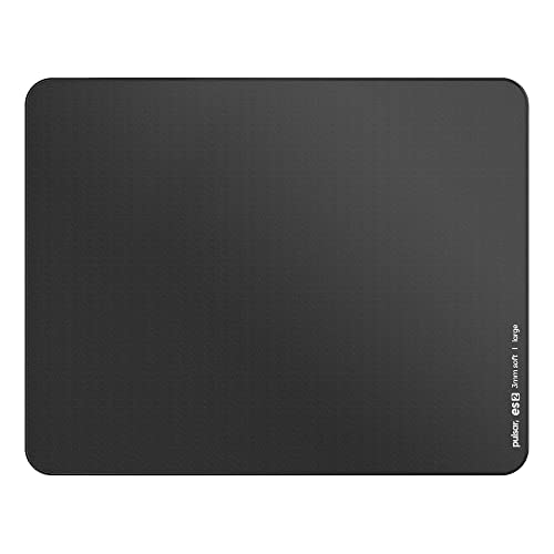 Pulsar - ES2 Esports - Alfombrilla de mouse para juegos de nivel profesional de 3 mm de grosor, base antideslizante antideshilachado, costuras de precisión, velocidad de deslizamiento media (L, negro)