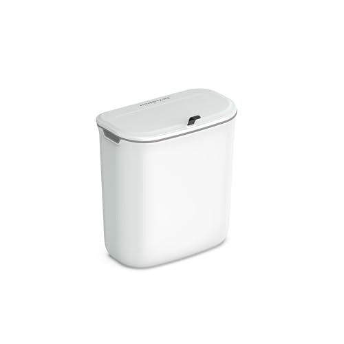 Caneca de basura rectangular compacta 7L blanca
