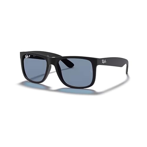 Ray-Ban RB4165 JUSTIN 622/2V 55M Black Rubber/Dark Blue Polarized Sunglasses + BUNDLE with Designer iWear Kit
