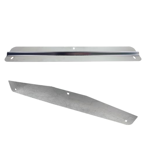 Image of Pair 24 inch Stainless Steel Mud Flap Weights and Backing Plate 4 Pack with Aluminum Reflectors for Semi Trucks Trailers