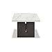 Signature Design by Ashley Burkhaus Traditional Rectangular Coffee Table with Marble Tabletop, Dark Brown & White