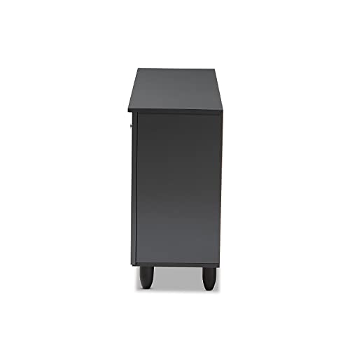 Baxton Studio Winda 3-Door Shoe Storage Cabinet, Dark Gray (152-9167-Hit) #TOP5