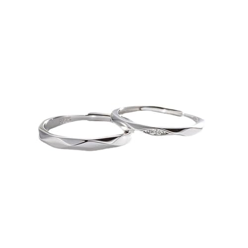 Bague reglable fiancailles couple gravure argent 925 femme homme