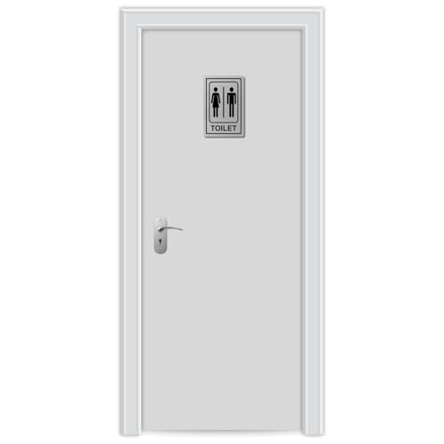 Image of Gents & Ladies Washroom Toilet Sign Board Self Adhesive Restroom Sign for Glass & Wooden Doors Ideal for Offices, Hospitals, Malls, and Businesses (6 inchx4 inch Stainless Steel)