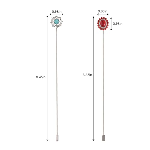 Image of Alilang 2Pcs Classic Hat Pins for Women and Lapel Brooch Set Vintage Style Decorative Stick Pins for Hats Suits Scarves Fitted Hats to Keep Hat in Place