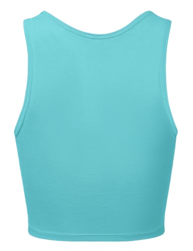 Women Sleeveless Cami Crop Tank Tops Racerback High Halter Neck Shirts3