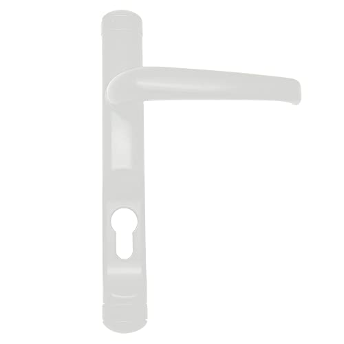 MICEL - 68069 - Juego de manilla para puerta, Con bocallave, Placa y maneta de aluminio, Color blanco, 225 x 135 x 47,5 mm