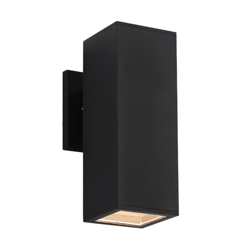 Cerdeco Aluminum Modern Outdoor Wall Sconce,10.75' Exterior Up or Down One Light Fixture Matte Black...