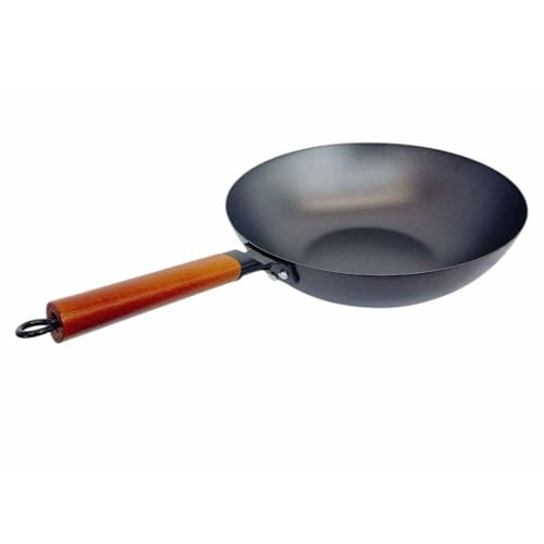 Wok de acero al carbono 25 cm fondo plano miniatura 1
