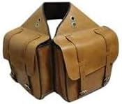 Horse Saddle Bag Cowhide Genuine Leather Western Equestrian Trail Simple Horse Saddle Bag Pack Equipment Horse Saddle Bags Size: 10” L x 10” W x 3 ½” D inches, SMPL35