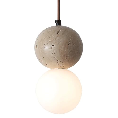 OUBBDVRT G9 Light Source Single Head Pendant Lamp Modern Industrial Style Marble Chandelier Ceiling Lighting Fixtures Bedroom Dining Room Study Decoration Hanging Light Indoor Adjustable Height