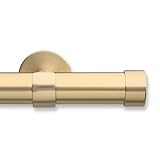 MODE Cambria Designer Series - Premium 11 foot Custom Curtain Rod - 1-1/8 inch Large Diameter - Non-Adjustable for a Seamless Look - Premium Designer Brackets and End Caps - Brushed Gold Finish