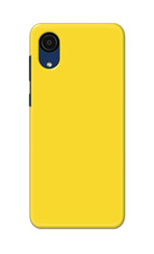 Image of Printed Hard Back Cover Case for Samsung Galaxy A03 Core Back Cover (Plain Yellow) -1803