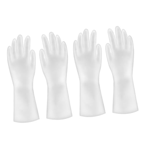 PACKOVE 2paia per Pulizie Domestiche in Riutilizzabili da Medi Bianchi Resistenti per Cucina e Lavaggio Piatti Morbidi e Veloci Ad Asciugare Mano Comfort