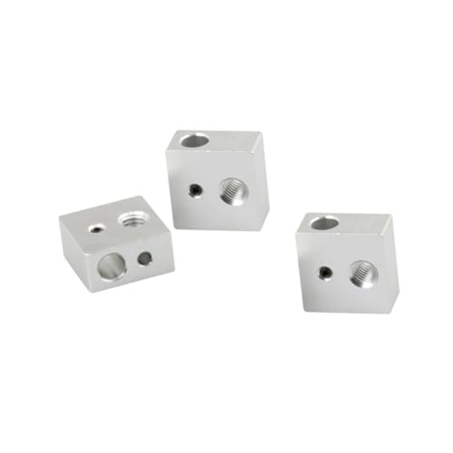 JEWEDECO 3pcs Aluminum Heating Block for Printer Heater Block Compatible Printer Heater Hotend Heatbreak Lightweight