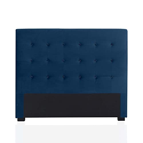 INTENSE DECO Tête de lit capitonnée Premium Velours 140cm Bleu