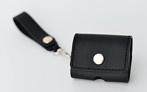 Spring Hiker Case for Airpods Pro 第1 / 2世代対応 - イタリアンレザー 本革ケース 全面保護カバー (ブラックV2)