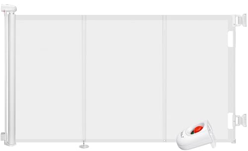 Ycozy Cancelletto per Bambini Scale 0-200 cm Cancelletto per Cani con Barra di Supporto, Retrattile Cancello Bambini Adatto per Scale Interni Esterni Corrido