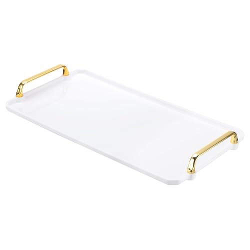 Plateau de service plastique rectangulaire léger pour transporter café et thé