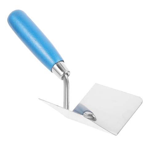 Sosoport Llana de Esquina de Acero Inoxidable 1 Pieza Mango Azul Ergonómico para Yeso y Masilla, Herramienta Manual para Paneles y Reparación de Ángulos Interiores y Exteriores