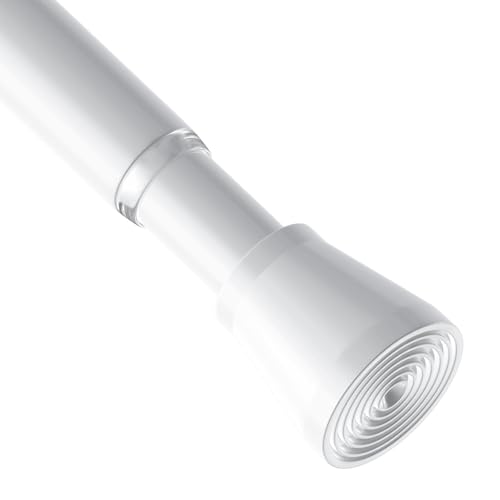 AIZESI Spring Tension Rods Adjustable Tension Curtain Rod Small Tension Rod No Drilling Expandable Spring Loaded Curtain Tension Rod?White,45
